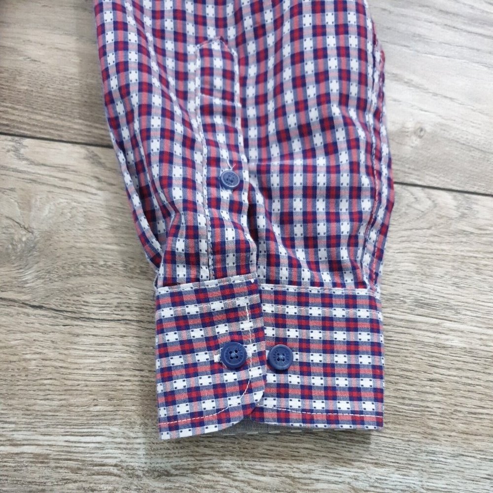 Haggar Clothing Mens Large Dress Shirt Long Sleeve Office Work Casual Patriotic - Picture 3 of 9